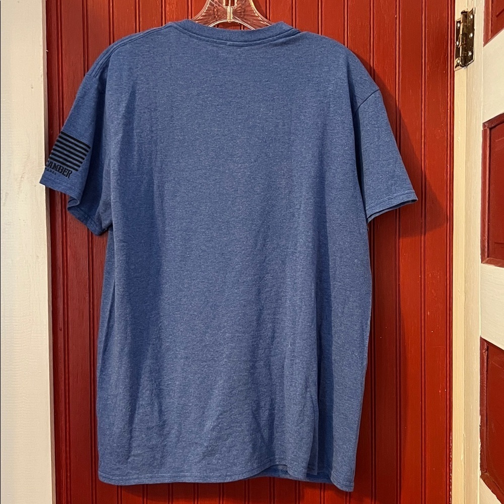 Blue T-Shirt with Dinosaur T-Rex and Jeep Graphic L - Picture 3 of 5